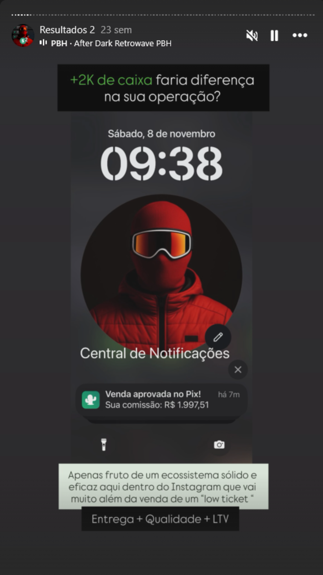 Notificação de venda R$1.997,51 aprovada no Pix