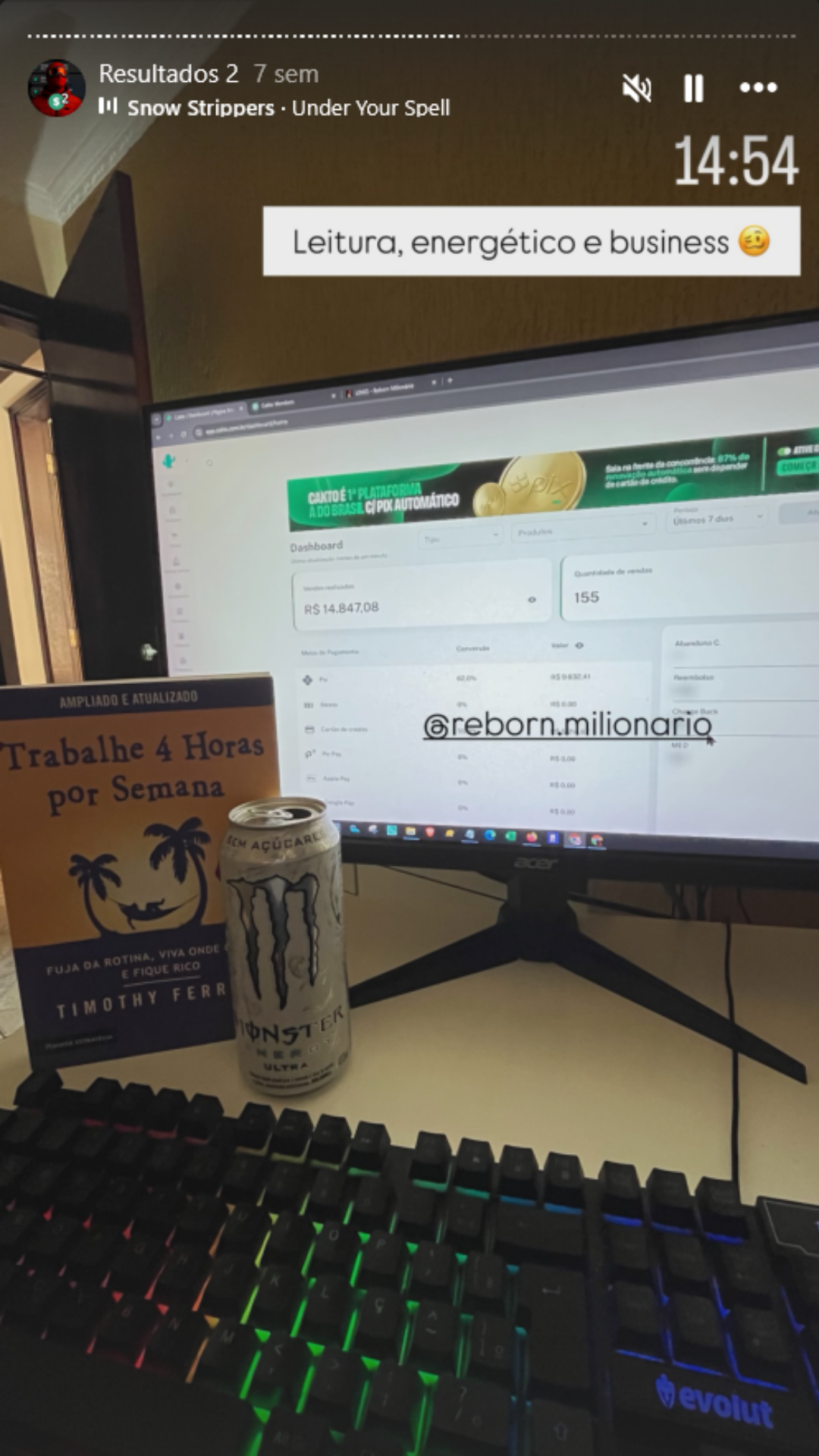 Vendas aprovadas R$54,22 R$138,79 R$42,68 ao mesmo tempo